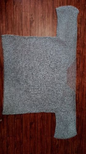 Mild Steel Haubergeon Butted Chainmail, Color : Grey