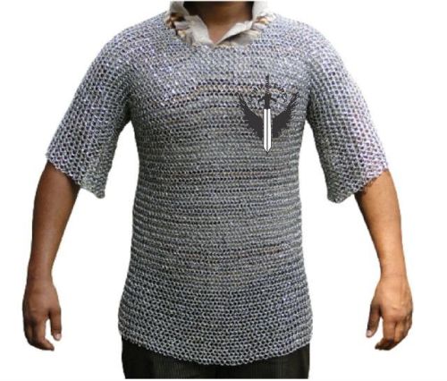 Mild Steel Round Wire Riveted Chainmail, Color : Silver