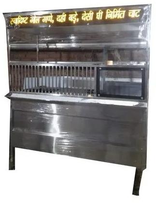 Stainless Steel Chat Display Counter, Length : 6 Feet