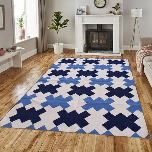 Attractive Pattern Handwoven Cotton Rugs, For Homes, Offices, Size : Multisize