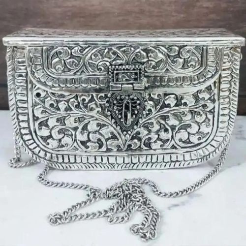 Brass Polish German Silver Bag, For Party Wear, Size : 8x7