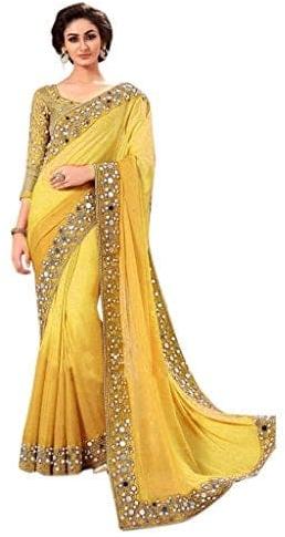 Silk Unstitched Ladies Party Wear Saree, For Anti-Wrinkle, Shrink-Resistant, Pattern : Embroidered