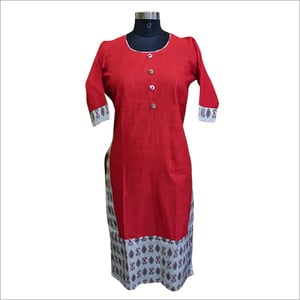 Printed Cotton Ladies Round Neck Kurti, Feature : Comfortable, Easily Washable