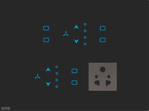 Pearl Series Touch Switch PO12M6T2FP, Color : Black, White