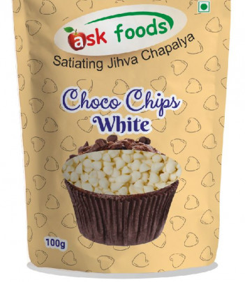 ASK Foods Chips White, For Toppings On Pancakes, Doughnuts, Bread, Pies, Brownies, Size : 100g