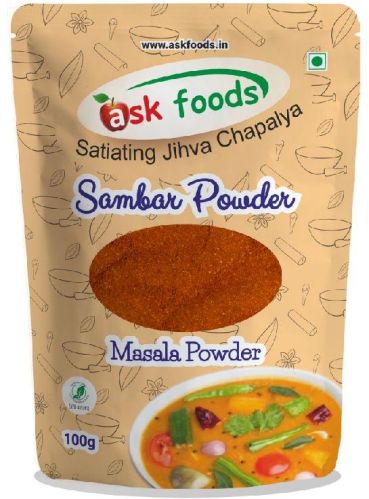 ASK Foods Blended Common Chilli Sambar Powder, Packaging Size : 100gm