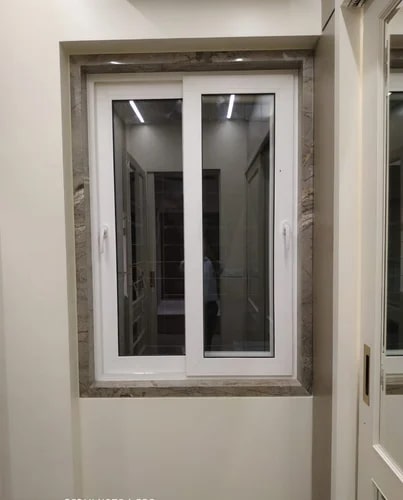 UPVC Sliding Glass Window, Frame Color : White