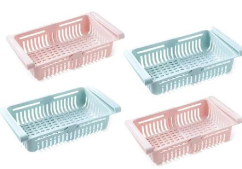 Plastic Polished Adjustable Fridge Storage Basket, Basket Type : Wire Mesh