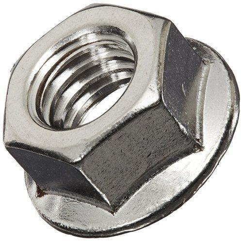 Leo Bolts Polished Stainless Steel Flange Nuts, For Hardware Fitting, Size : Standard