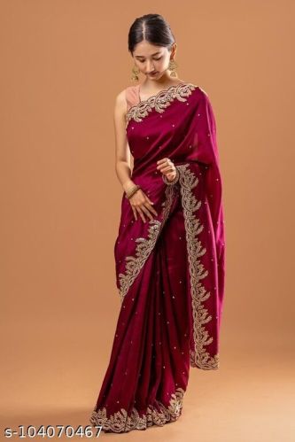 Handloom Unstitched Fancy Fabric Saree, For Easy Wash, Age Group : Girls
