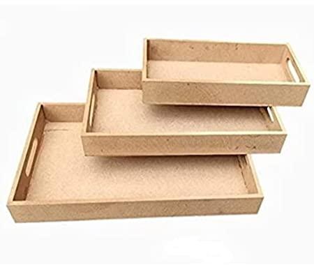 Brown Rectengular MDF Tray, For Homes, Hotels, Restaurants, Size : 10X6 Inch, 11X8 Inch, 12X8 Inch