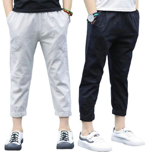 Stitched Boys Casual Pant, Pattern : Plain