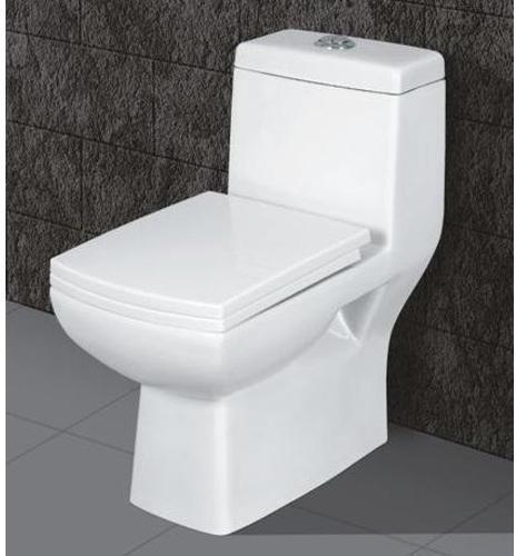 Ceramic One Piece Toilet Seat, Color : White