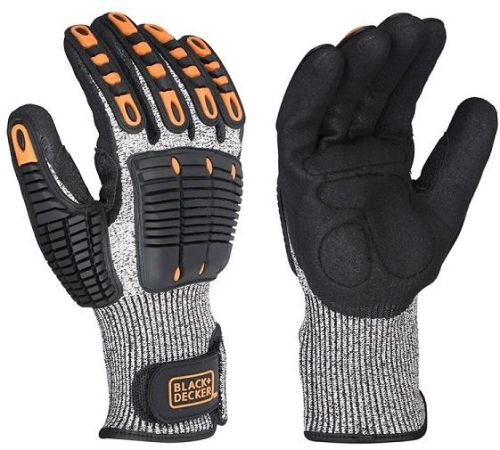 HPPE IMPACT RESISTANT GLOVES, For HEAVY ENGINEERING,  Industrial, Color : Black Orange