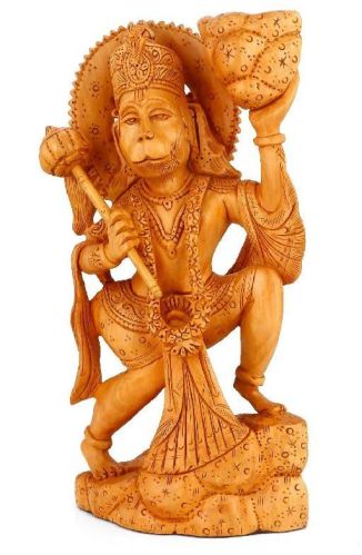 Wooden Hanuman Statue for Worship