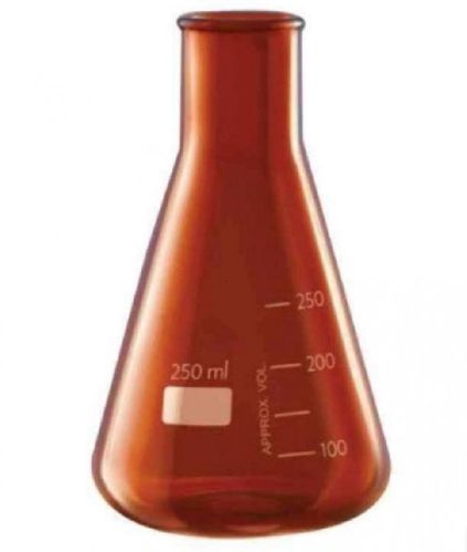 Glass Amber Color Conical Flask, Feature : Durable, Long Life