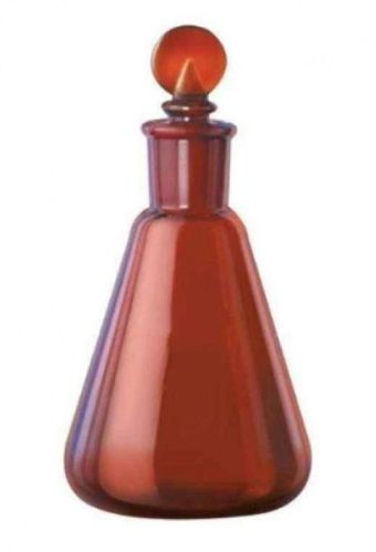 Amber Colour Conical Flask With Stopper, For Laboratory, Packaging Type : Paper Box