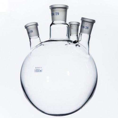 Four Neck Round Bottom Flask, For Laboratory Use, Packaging Type : Paper Box