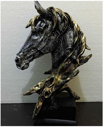 Plain Color Coated Decorative Horse Statue, Packaging Type : Thermocol Box