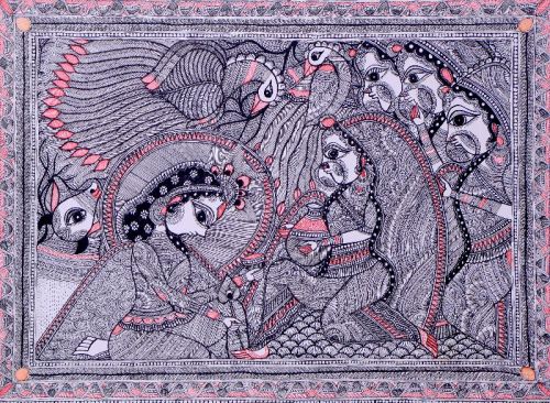 Handmade Madhubani Painting, For Home Decoration, Frame Type : Framed