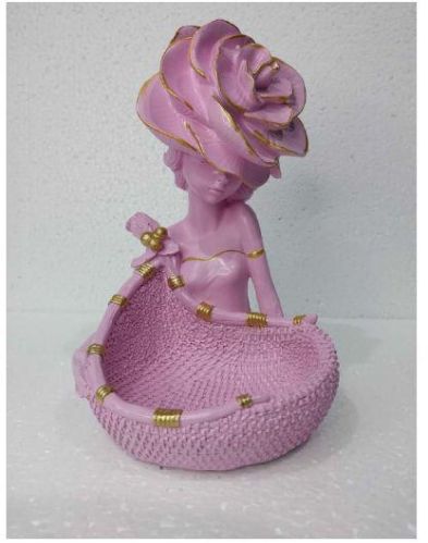 Lady With Basket Statue, For Garden, Home, Office, Size : 11 Inch