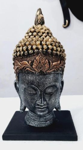 Gray FRP Buddha Head Statue, For Garden, Home, Office, Size : 2feet