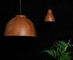 Round Leather Hanging Lamp, For Decoration, Voltage : 220V