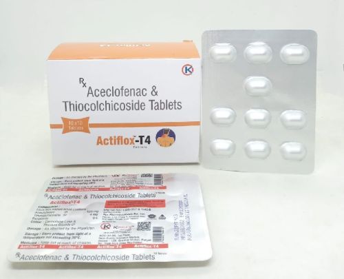 ACECLOFENAC 100MG & THOCHOCHICOSIDE 4MG TABLETS, For Clinical, Hospital, Grade : Medicine Grade