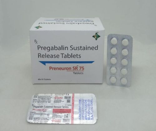 Pregabalin Sustain Release 75 Mg Tablets, For Clinical, Hospital, India, Packaging Type : Blister