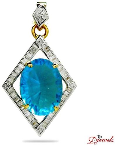 Diamond Pendant With 14k Hallmarked Gold Pendant For Girl's