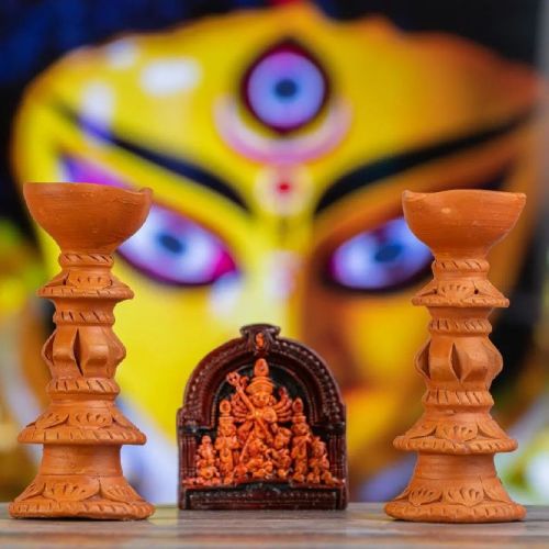 Haus Fabula Handcrafted Terracotta Goddess Durga Idol