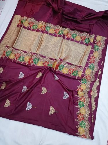 Pure Matka Silk Sarees, For Anti-Wrinkle, Shrink-Resistant, Age Group : Adults