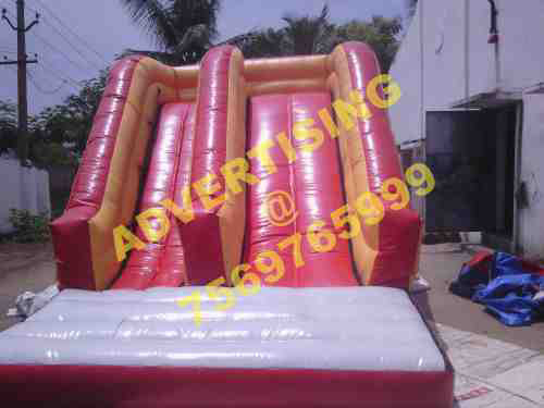 Nylon Inflatable Bouncy Slide, Color : Red