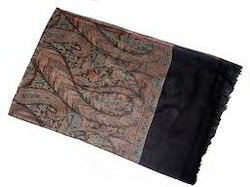 Embroidered Silk Pashmina Stole, Technics : Handloom