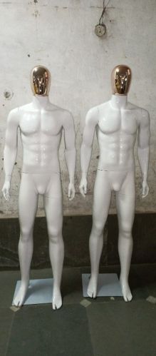 Full Body Chrome Face White Glossy Male Mannequin, For Fashion Display, Style : Standing