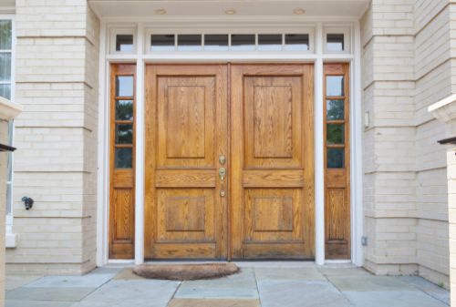 Polished Wooden Double Door, Position : Exterior