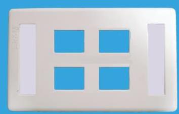 ABS 4x1 Port US Faceplate, Color : White, Black