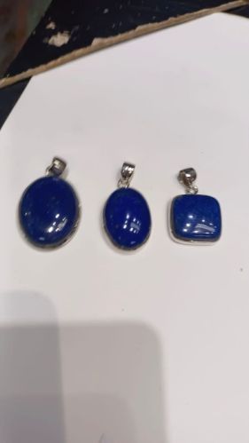 Polished Lapis Silver Pendant, Packaging Type : Fabric Bag, Plastic Box, Plastic Packet, Velvet Box
