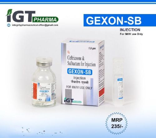 CEFTRIAXONE + SALBACTUM 1.5GM INJECTION, For Pharmaceuticals, Clinical, Hospital, Grade Standard : Medicine Grade