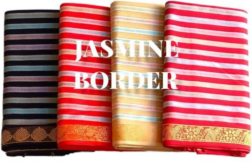 Jasmine Border Fancy Cotton Fabric, Feature : Shrink-Resistant