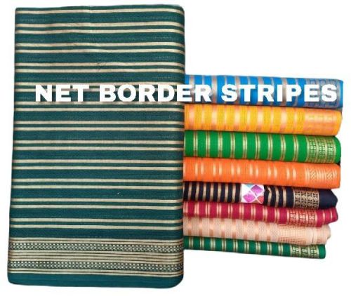 Net Border Stripes Blouse Fabric, Specialities : Shrink-Resistant