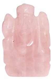 Crystal Polished Rose Quartz Ganesha Statue, For Interior Decor, Office, Home, Gifting, Religious Purpose