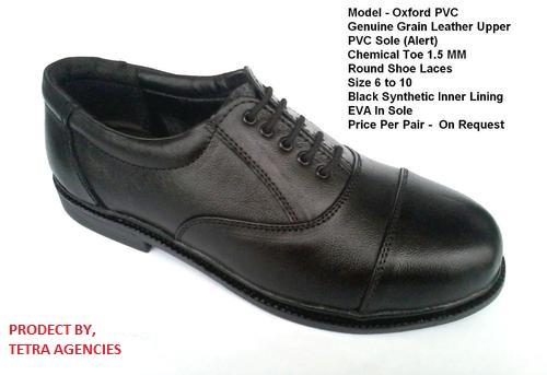 Oxford PVC Genuine Grain Leather Safety Shoes