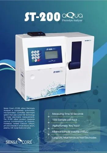 Sensa Cores ST-200 aQua Electrolyte Analyzer, Certification : CE Certified