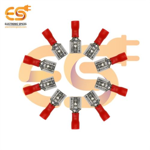 FDD1-250 10A Red Color 22-16 AWG Wire Gauge Hard Plastic Insulated Female Blade Crimp Connector