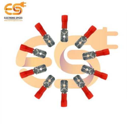 MDD1-250 10A Red Color 22-16 AWG Wire Gauge Hard Plastic Insulated Male Blade Crimp Connector