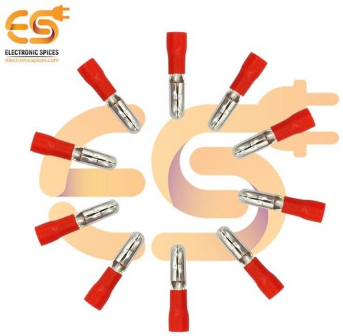 MPD1-156 10A 22-16 AWG Wire Gauge Red Color Hard Plastic Insulated Male Bullet Crimp Connector