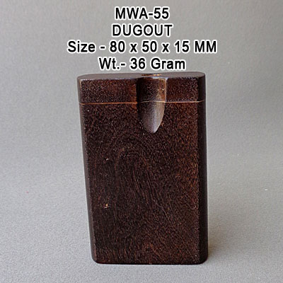 Rectangular 80x50x15mm Wooden Dugout, For Cigarette Lightting, Pattern : Plain