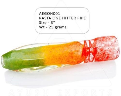 Round Rasta One Hitter Glass Pipe, Feature : Fine Finishing