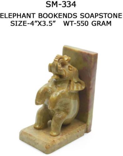 Plain Soapstone Elephant Bookends, Feature : Attractive Look, Shining